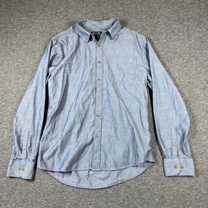 Line of Trade Button Down Shirt Mens Medium M Blue Long Sleeve Cotton